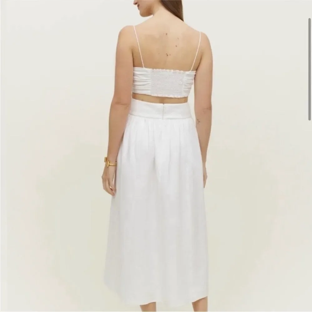 Reformation Louise Linen Two Piece Set white size 12 NWT